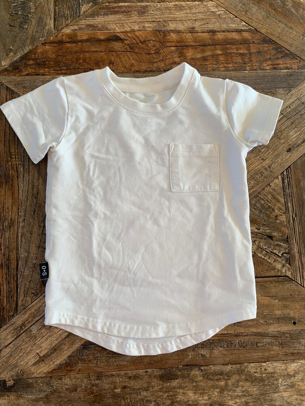 Olive + Scout Boy's Crewneck Cotton Basic T-Shirt | White | 12-18 months